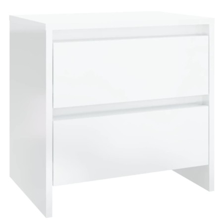 vidaXL Mesita de noche madera ingeniería blanco brillo 45x34,5x44,5 cm