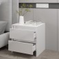 vidaXL Mesita de noche madera ingeniería blanco brillo 45x34,5x44,5 cm vidaXL Mesita de noche madera ingeniería blanco brillo 45x34,5x44,5 cm