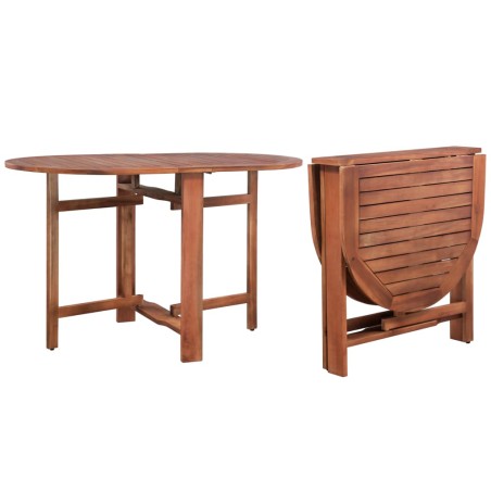 vidaXL Mesa de jardín de madera de acacia maciza 120x70x74 cm