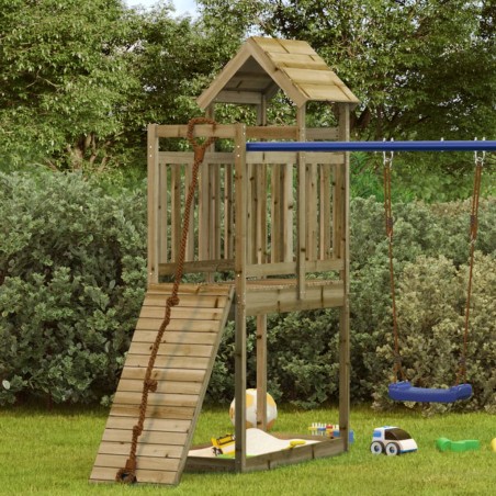 vidaXL Torre de juegos madera pino impregnada 52,5x110,5x214 cm