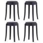 vidaXL Taburetes apilables 4 unidades plástico negro vidaXL Taburetes apilables 4 unidades plástico negro