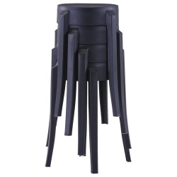 vidaXL Taburetes apilables 4 unidades plástico negro