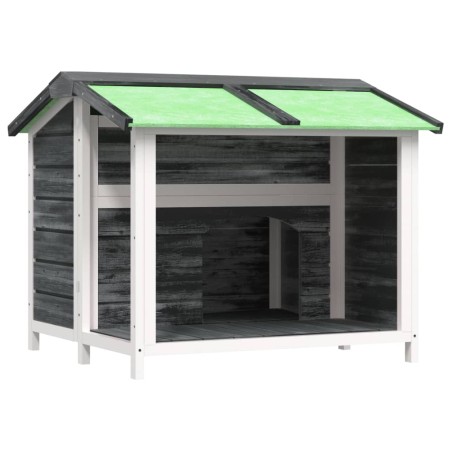 vidaXL Caseta para perros madera maciza de pino gris 96x87x80,5 cm