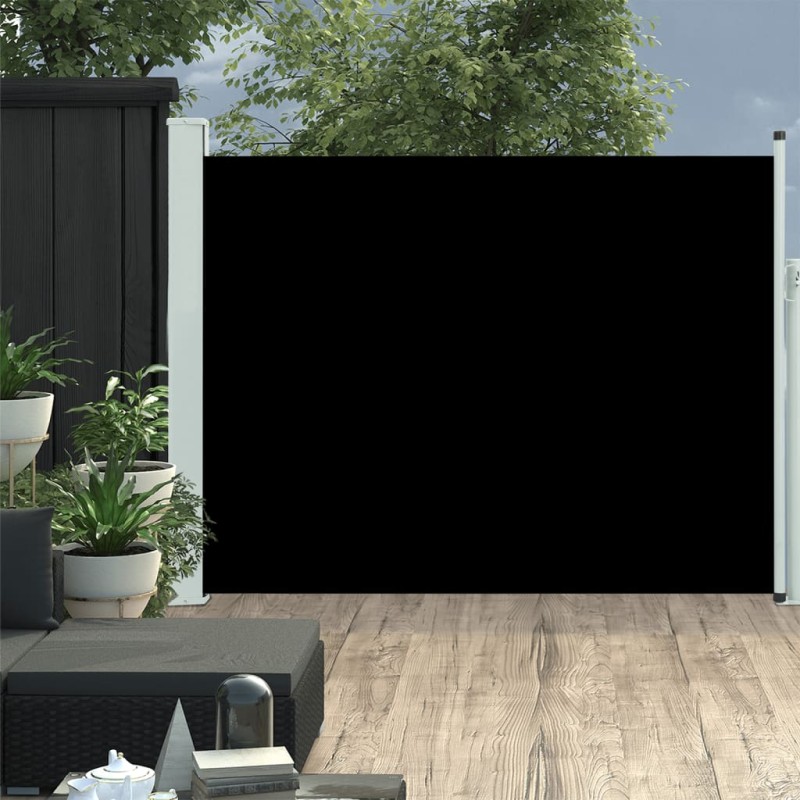 vidaXL Toldo lateral retráctil de jardín negro 140x500 cm vidaXL Toldo lateral retráctil de jardín negro 140x500 cm