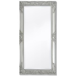 vidaXL Espejo de pared estilo barroco plateado 100x50 cm