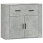 vidaXL Aparador de madera contrachapada gris hormigón 80x33x70 cm vidaXL Aparador de madera contrachapada gris hormigón 80x33x70 cm
