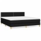 vidaXL Cama box spring con colchón tela negro 160x200 cm vidaXL Cama box spring con colchón tela negro 160x200 cm