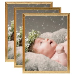 vidaXL Marcos de fotos collage de mesa 3 uds dorado MDF 13x18 cm
