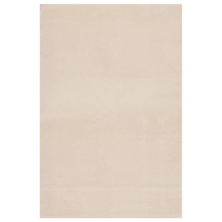 vidaXL Alfombra de pelo corto esponjoso suave lavable beige 200x290 cm