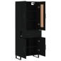 vidaXL Aparador alto madera contrachapada negro 69,5x34x180 cm vidaXL Aparador alto madera contrachapada negro 69,5x34x180 cm