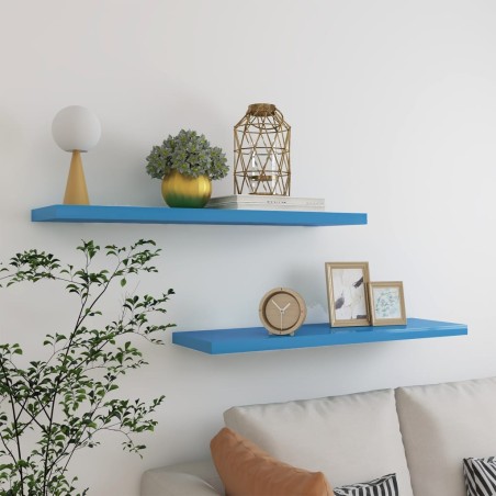 vidaXL Estantes flotantes pared 2 uds azul MDF 90x23,5x3,8 cm