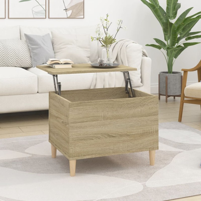vidaXL Mesa de centro madera contrachapada roble Sonoma 60x44,5x45 cm vidaXL Mesa de centro madera contrachapada roble Sonoma 60x44,5x45 cm