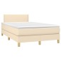 vidaXL Cama box spring con colchón tela color crema 120x200 cm vidaXL Cama box spring con colchón tela color crema 120x200 cm