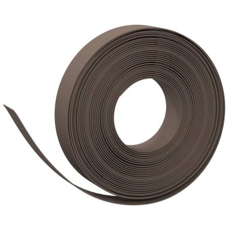 vidaXL Bordura de jardín polietileno marrón 10 m 10 cm