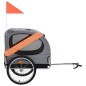 vidaXL Remolque de bicicleta para mascotas naranja y gris vidaXL Remolque de bicicleta para mascotas naranja y gris