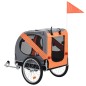 vidaXL Remolque de bicicleta para mascotas naranja y gris vidaXL Remolque de bicicleta para mascotas naranja y gris