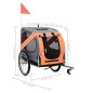 vidaXL Remolque de bicicleta para mascotas naranja y gris vidaXL Remolque de bicicleta para mascotas naranja y gris
