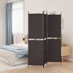 vidaXL Biombo divisor de 3 paneles de tela marrón 150x200 cm