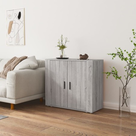 vidaXL Aparador de madera contrachapada gris Sonoma 80x33x70 cm