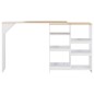 vidaXL Mesa alta de bar con estante móvil blanca 138x39x110 cm