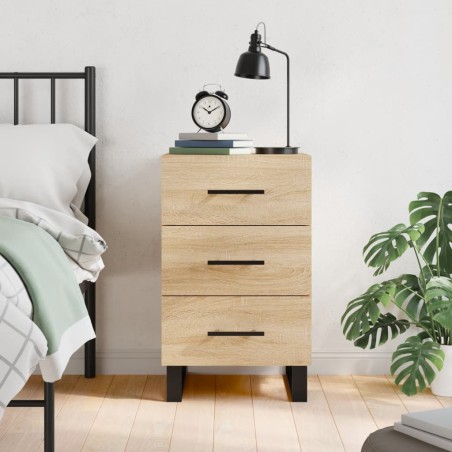 vidaXL Mesita de noche madera de ingeniería roble Sonoma 40x40x66 cm