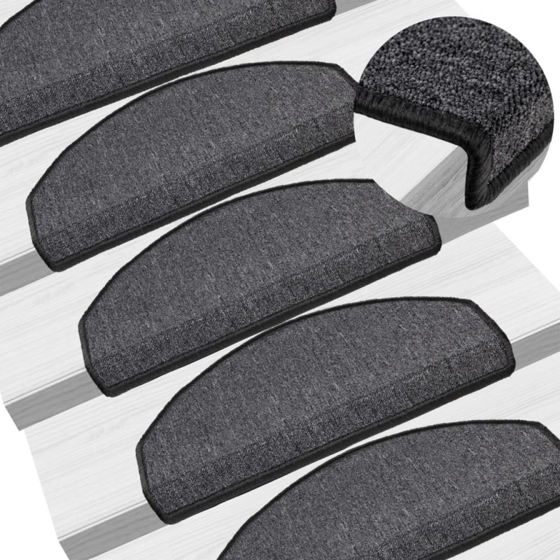 vidaXL Alfombrillas de escalera 10 unidades gris antracita 65x24x4 cm vidaXL Alfombrillas de escalera 10 unidades gris antracita 65x24x4 cm