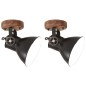 vidaXL Lámparas industriales de pared/techo 2 uds negro 20x25 cm E27 vidaXL Lámparas industriales de pared/techo 2 uds negro 20x25 cm E27