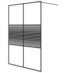 vidaXL Mampara de ducha vidrio ESG transparente negro 140x195 cm