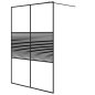 vidaXL Mampara de ducha vidrio ESG transparente negro 140x195 cm