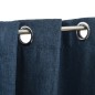 vidaXL Cortinas opacas con ojales look de lino 2 pzas azul 140x245 cm vidaXL Cortinas opacas con ojales look de lino 2 pzas azul 140x245 cm