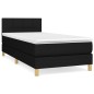 vidaXL Cama box spring con colchón tela negro 90x200 cm