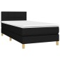 vidaXL Cama box spring con colchón tela negro 90x200 cm