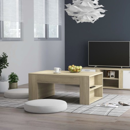 vidaXL Mesa de centro contrachapada color roble Sonoma 100x60x42 cm