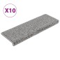 vidaXL Alfombrillas de escalera 10 unidades gris 65x21x4 cm vidaXL Alfombrillas de escalera 10 unidades gris 65x21x4 cm