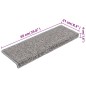 vidaXL Alfombrillas de escalera 10 unidades gris 65x21x4 cm vidaXL Alfombrillas de escalera 10 unidades gris 65x21x4 cm
