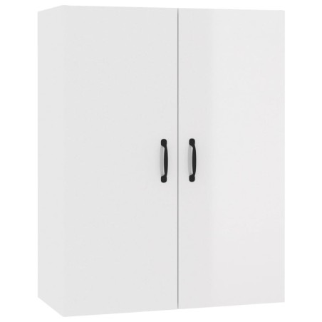 vidaXL Armario colgante contrachapada blanco brillo 69,5x34x90 cm
