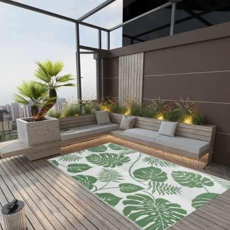 vidaXL Alfombra de exterior PP verde 120x180 cm