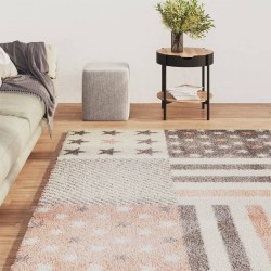 vidaXL Alfombra para niños estampado de estrellas rosa 80x150 cm