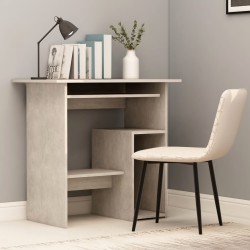 vidaXL Escritorio de madera contrachapada gris hormigón 80x45x74 cm