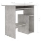vidaXL Escritorio de madera contrachapada gris hormigón 80x45x74 cm vidaXL Escritorio de madera contrachapada gris hormigón 80x45x74 cm