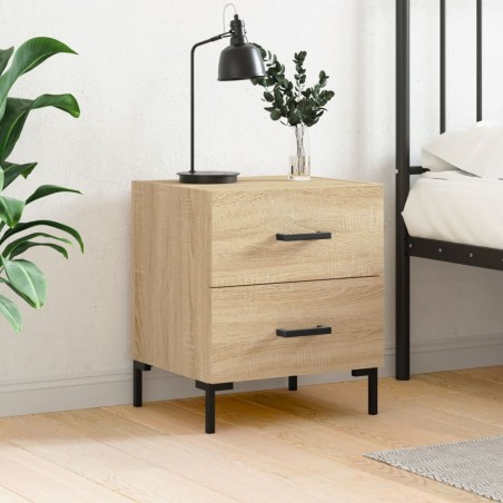 vidaXL Mesita de noche madera de ingeniería roble Sonoma 40x35x47,5 cm