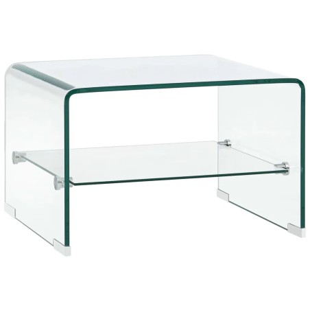 vidaXL Mesa de centro de vidrio templado transparente 50x45x33 cm 