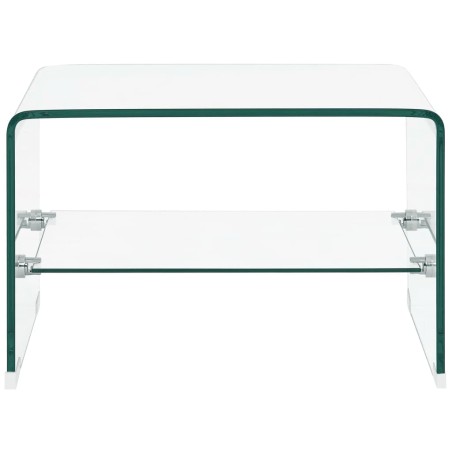 vidaXL Mesa de centro de vidrio templado transparente 50x45x33 cm 