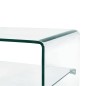 vidaXL Mesa de centro de vidrio templado transparente 50x45x33 cm 