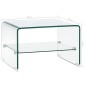 vidaXL Mesa de centro de vidrio templado transparente 50x45x33 cm 