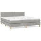 vidaXL Cama box spring con colchón tela gris claro 180x200 cm vidaXL Cama box spring con colchón tela gris claro 180x200 cm