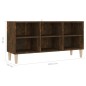 vidaXL Mueble de TV patas madera maciza roble ahumado 103,5x30x50 cm vidaXL Mueble de TV patas madera maciza roble ahumado 103,5x30x50 cm