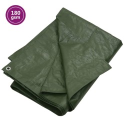 vidaXL Lona HDPE verde 180 g/m² 8x10 m