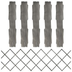 vidaXL Vallas enrejado 5 uds madera maciza de abeto gris 180x60 cm 