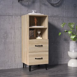 vidaXL Aparador madera contrachapada color roble Sonoma 34,5x34x90 cm
